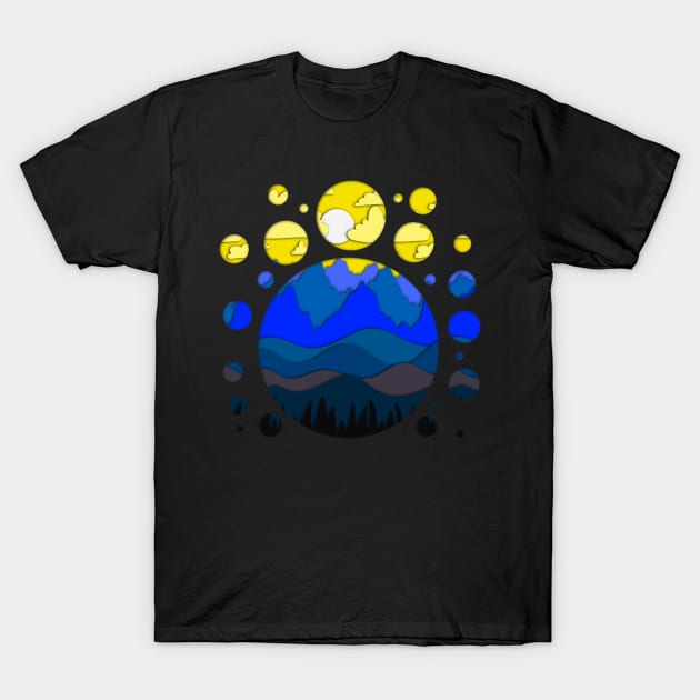 Mountain Cut Paper Landscape T-Shirt by The Craft ACE